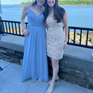 Hayley Paige Cornflower Blue Bridesmaid Dress 5800